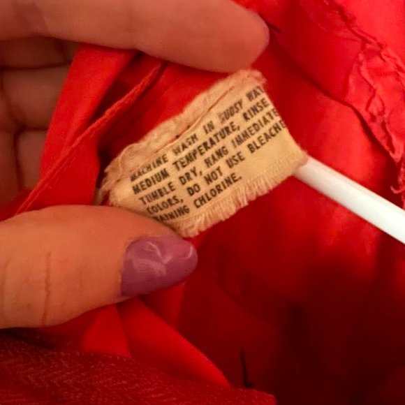 Vintage 1940s Red White Dress XS Bellina of Miami Inc - Picture 5 of 6